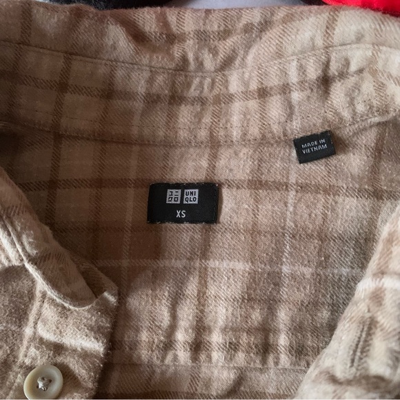 Brown plaid unisex uniqlo shirt - Picture 4 of 4